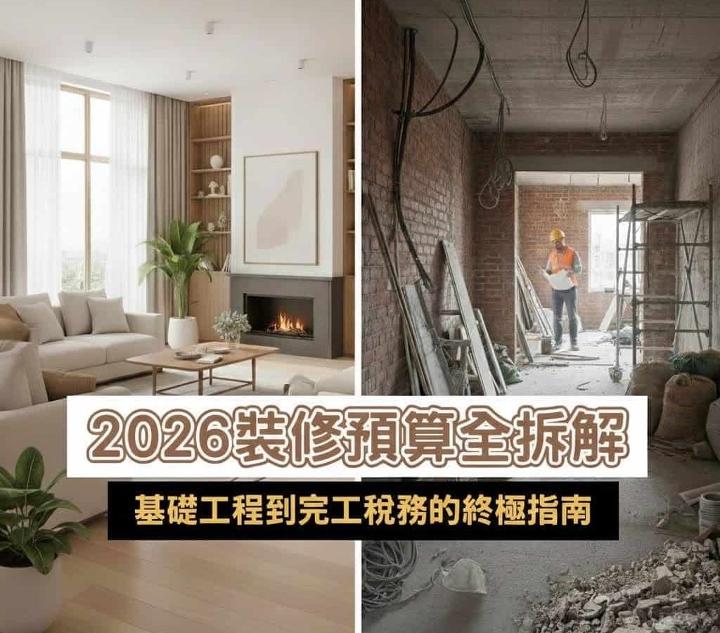 🗣️設計師的真心話丨2026 裝修預算總整理，從基礎工程到完工稅務的終極指南