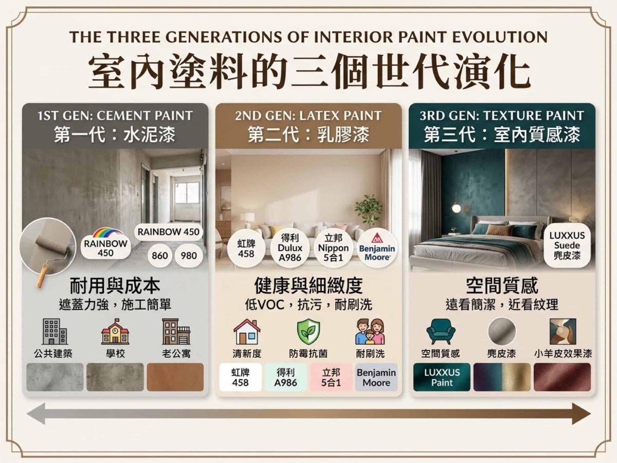 🏗️ 從工程到美學：解析室內塗料的「三世代演化」全紀錄