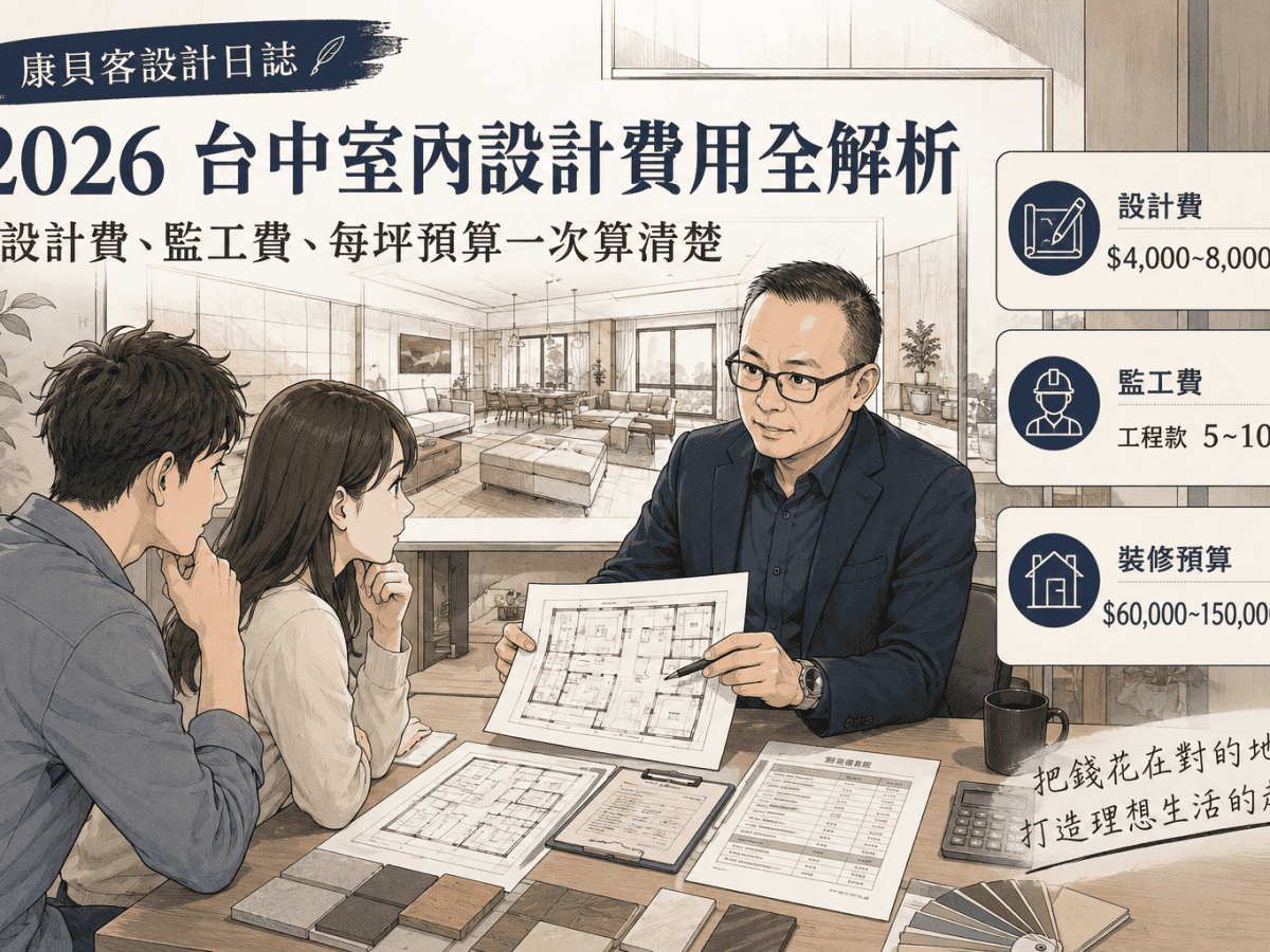 2026 台中室內設計費用全解析 設計師與屋主討論裝修預算